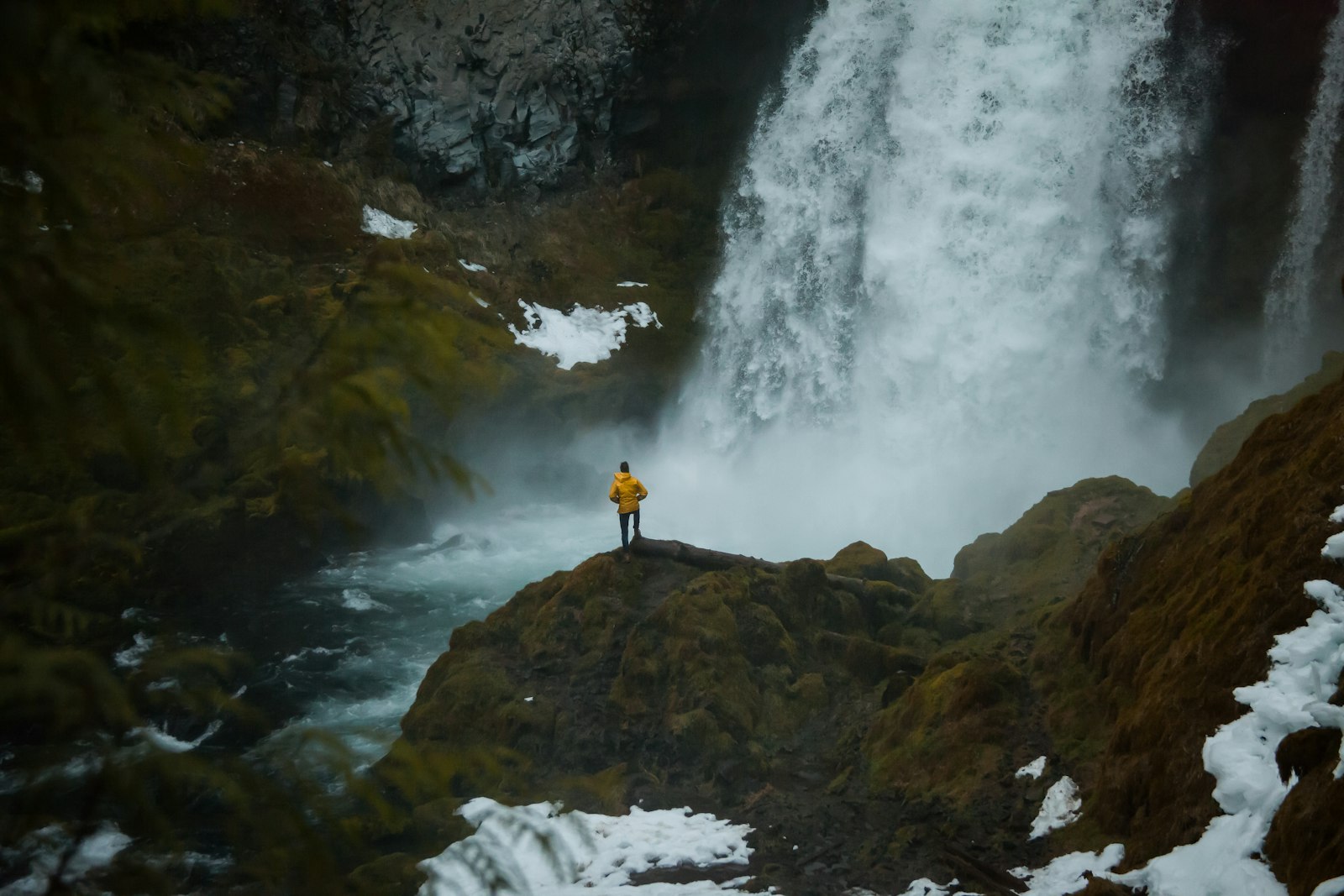 Canon EOS 5D Mark II sample photo. Man standing beside waterfalls photography