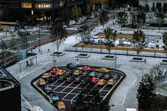 aerial photography of vehicles parked on parking lot