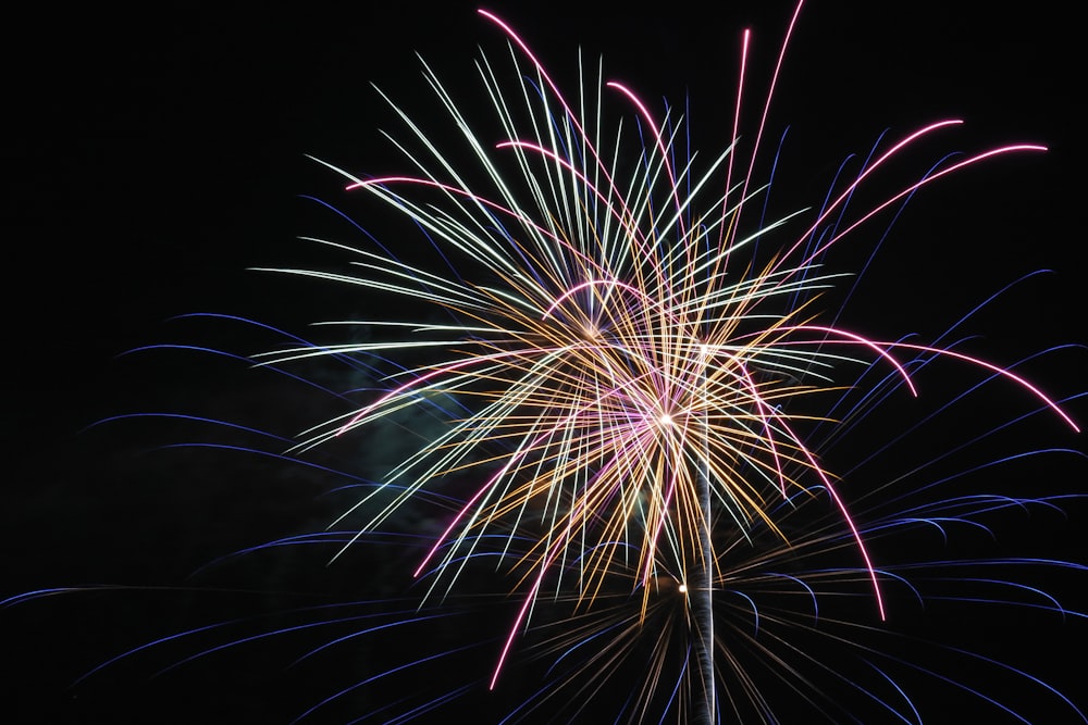 Blick auf das Feuerwerk in der Nacht