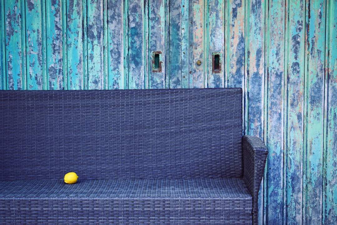 close-up photo of purple sofa