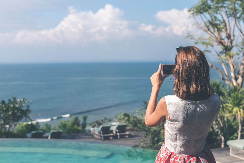 woman holding camera