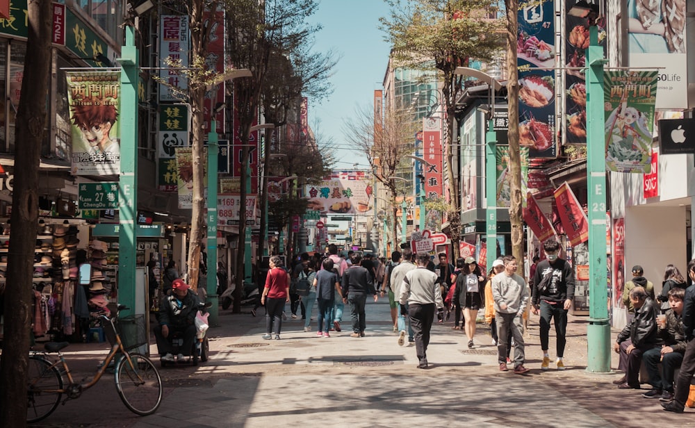 people walking at street