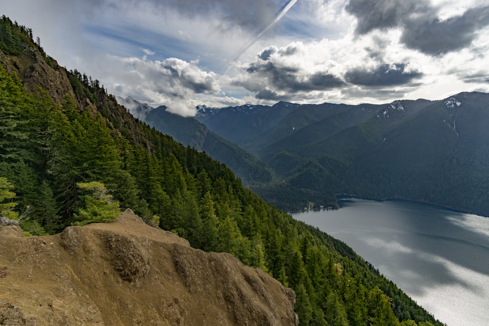 lake water surrounded by mountains