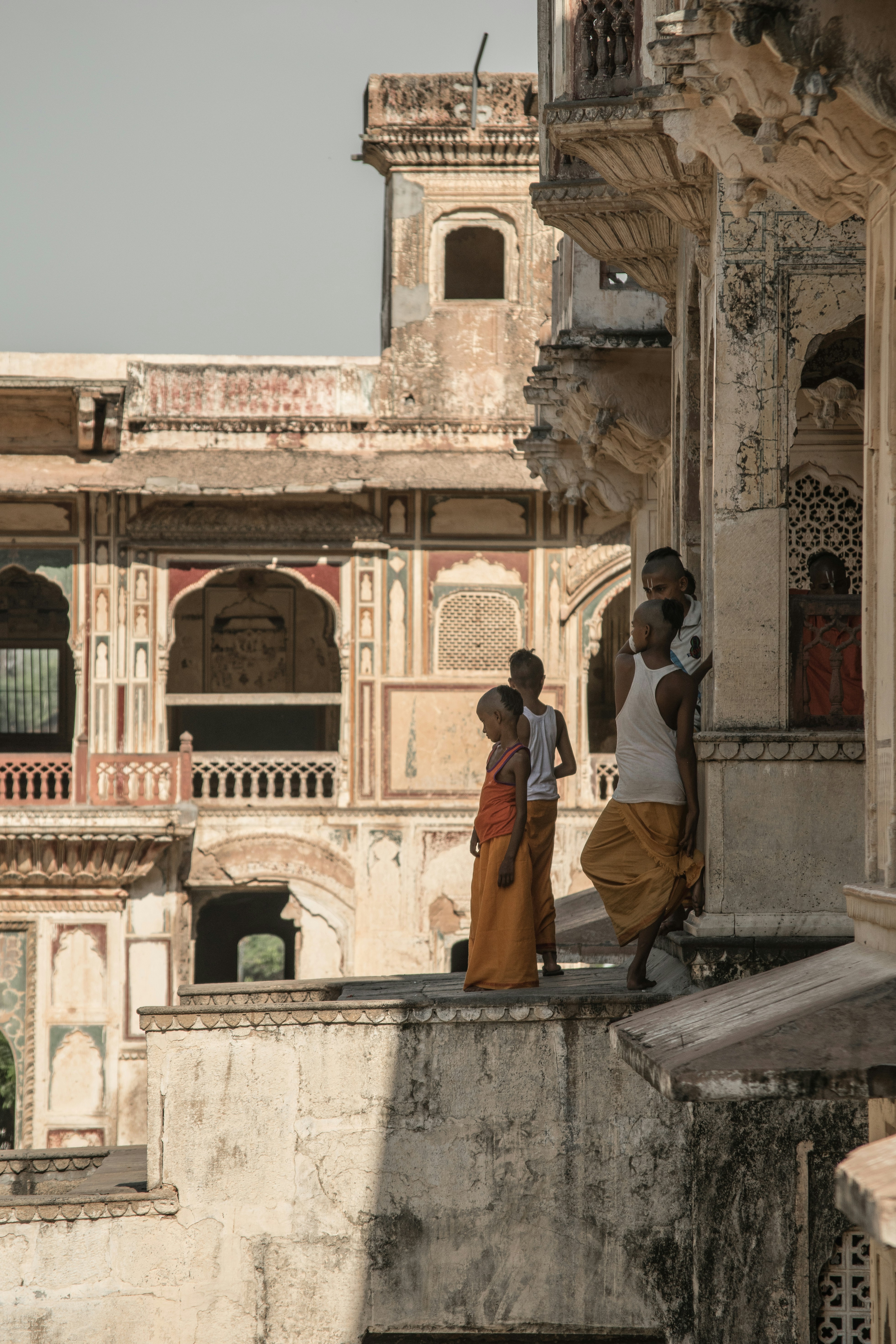 Monks in monkey temple