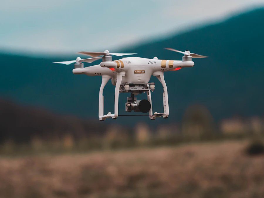 Dron en vuelo con trayectoria precisa — modos cinemáticos