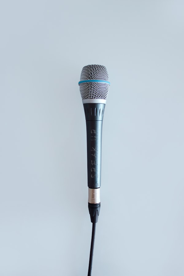 Corded microphone ready for recording