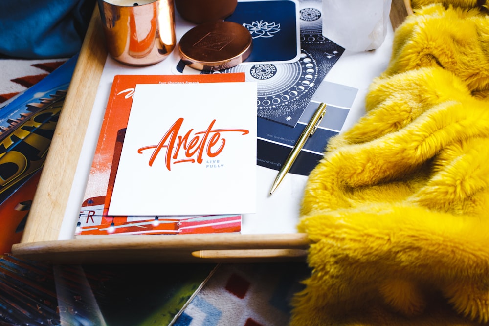 Arete book on table