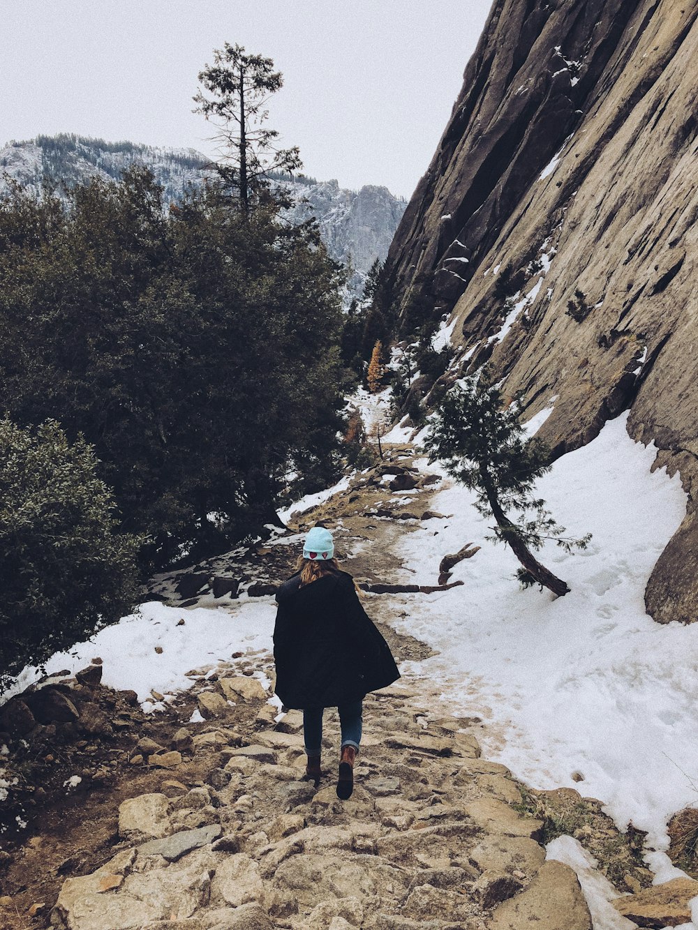 woman on hiking trail