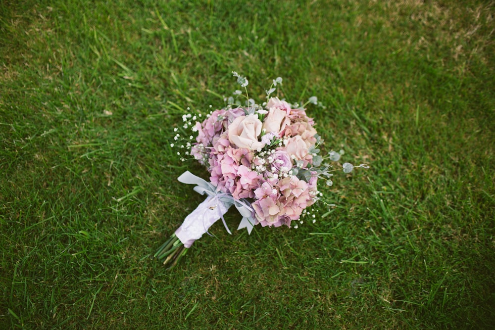 flower bouquet on grass