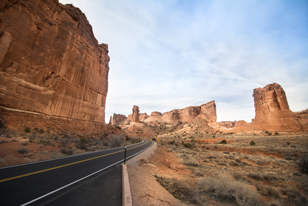 landscape photography of rock formation