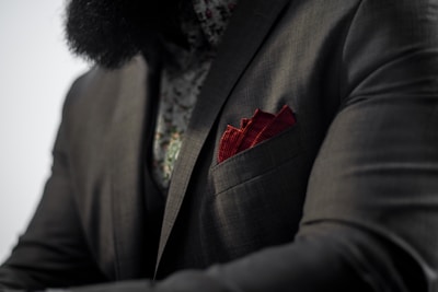 men's black suit jacket