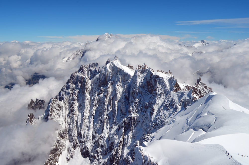 aerial photography of snow covered mountain