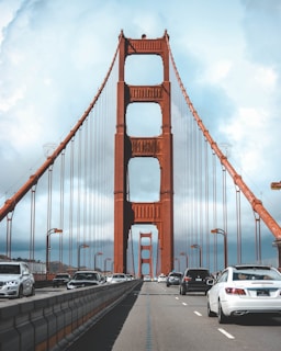 cars crossing in the bridge