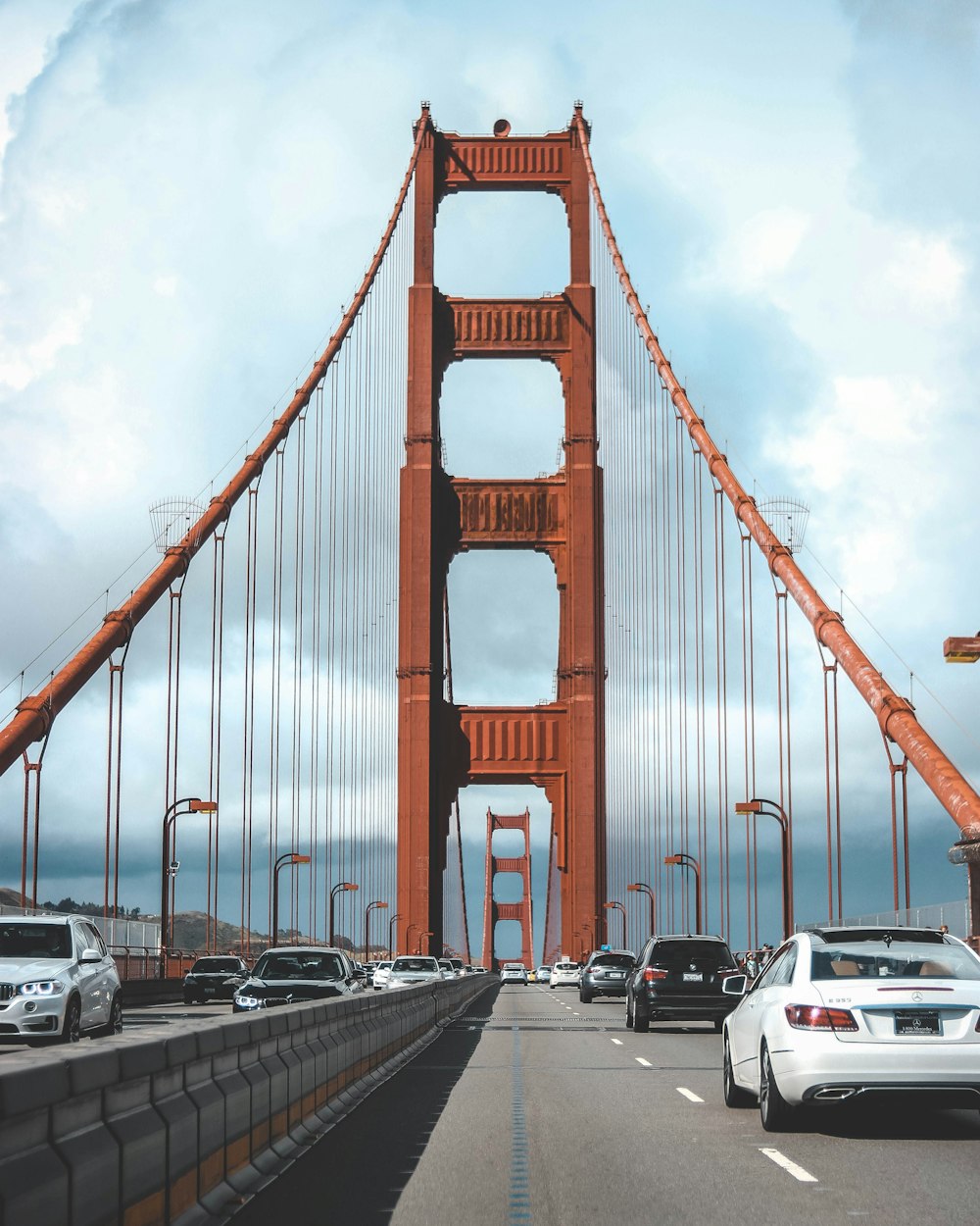 cars crossing in the bridge