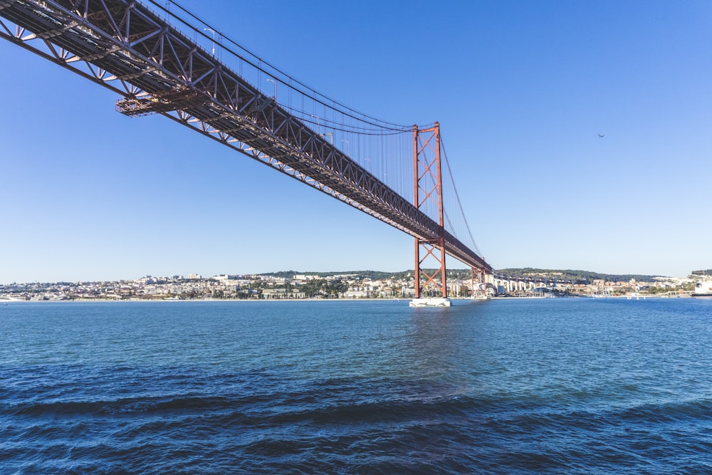 red suspension bridge