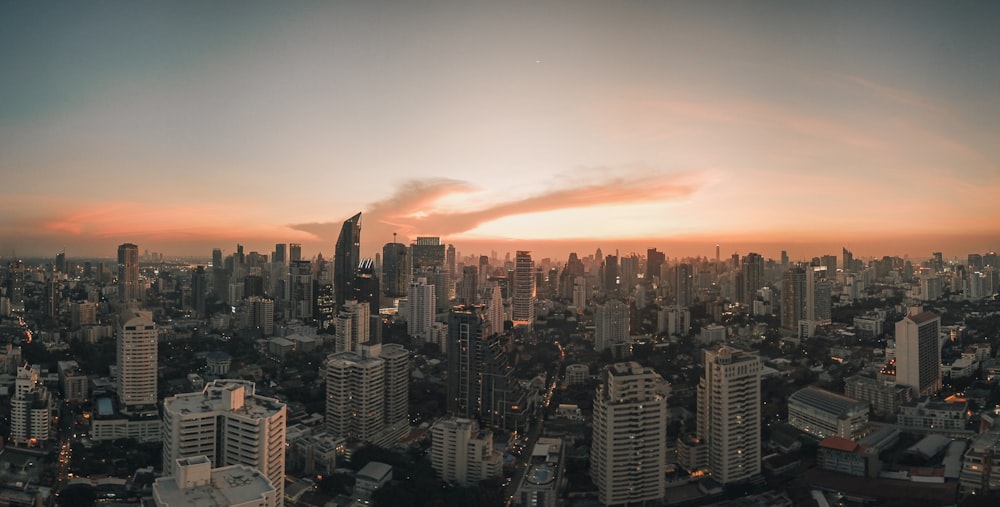 aerial photography of high-rise buildings