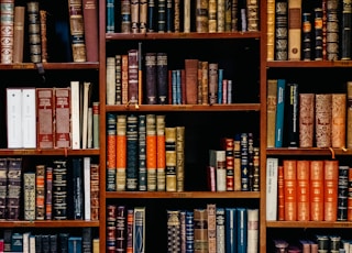 assorted-title of books piled in the shelves