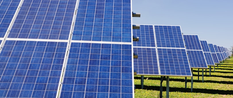 blue solar panel boards