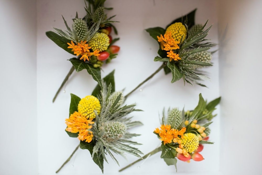 petaled flower attached on wall