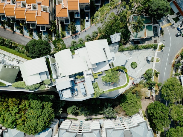 bird's eye view of white building