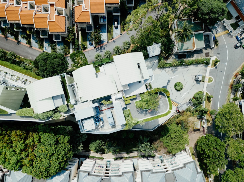 bird's eye view of white building