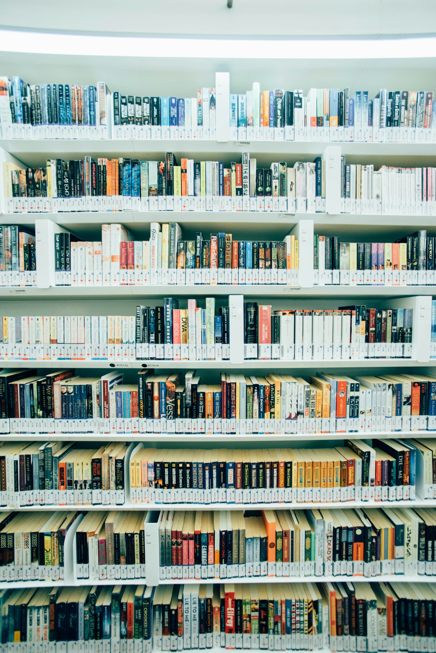 Innenraum einer Bibliothek mit Regalen