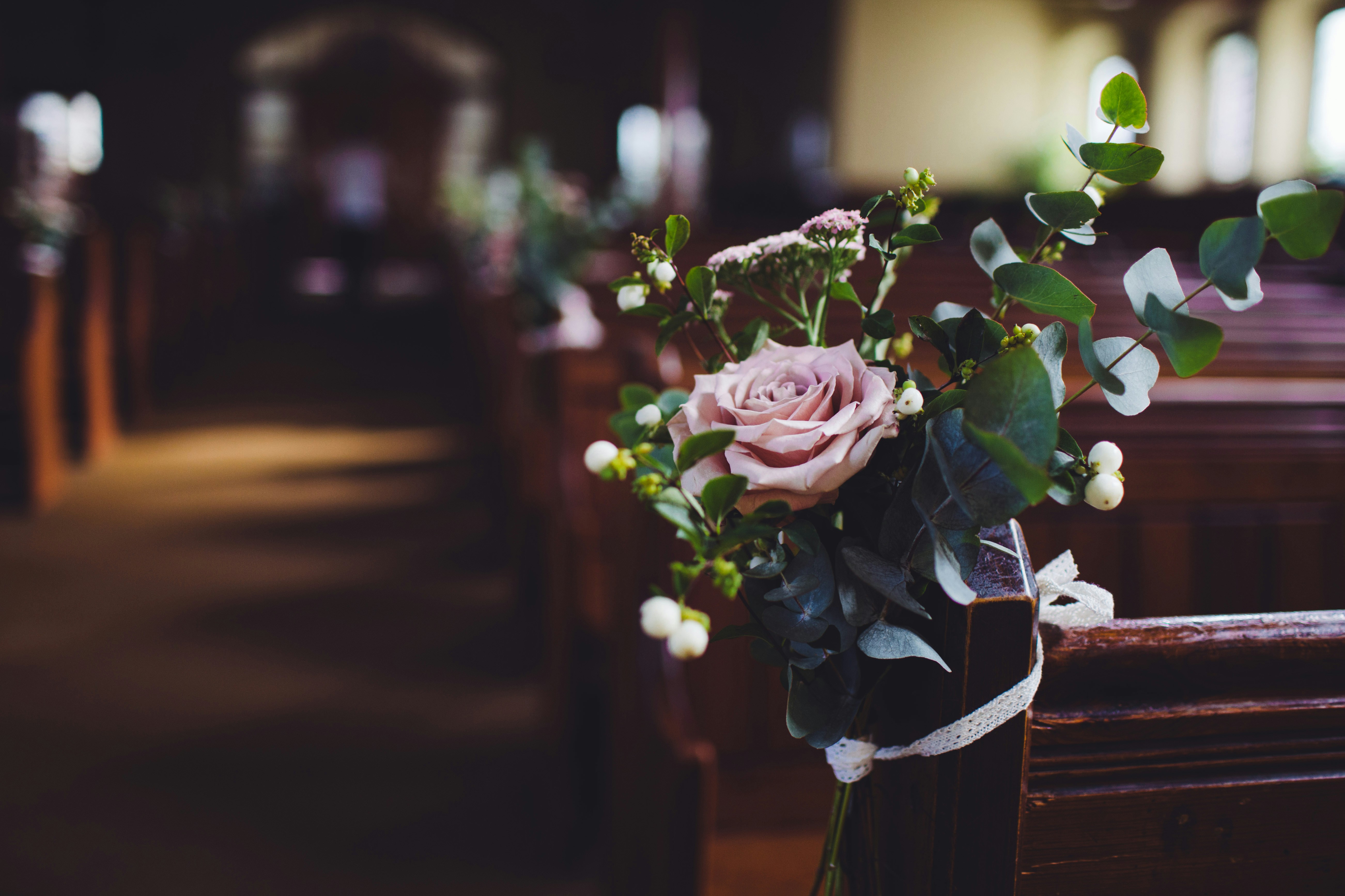 pink petaled flower in church | my big letters | www.mybigletters.com