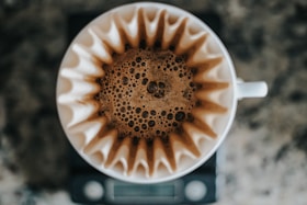 coffee on white ceramic mug