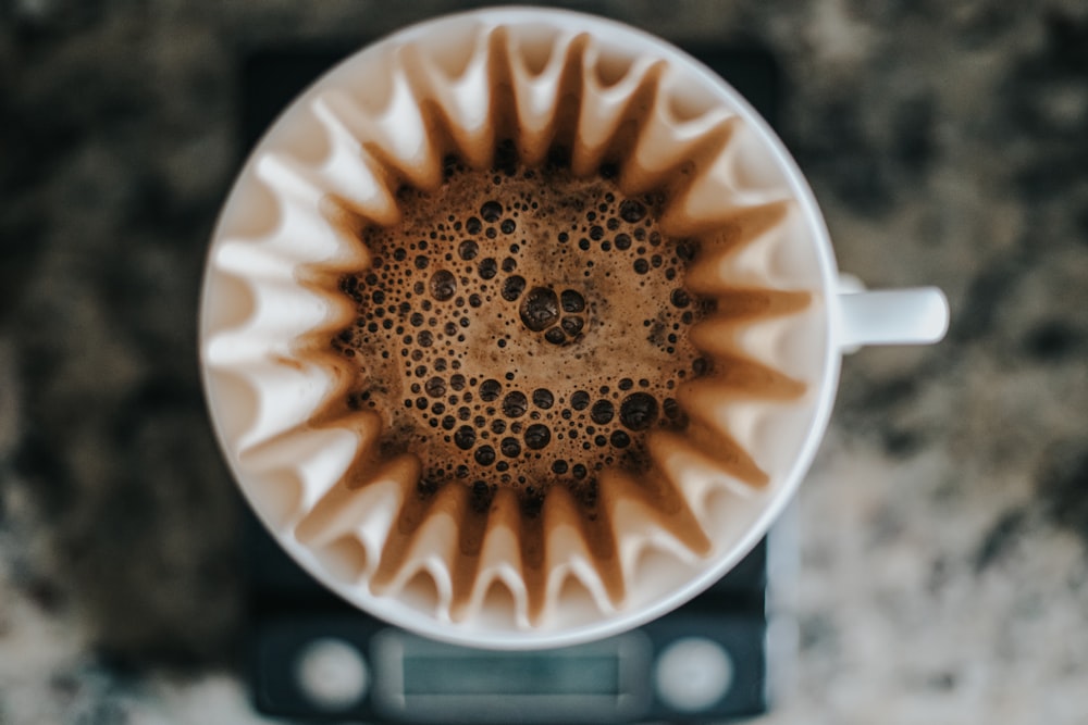 coffee on white ceramic mug