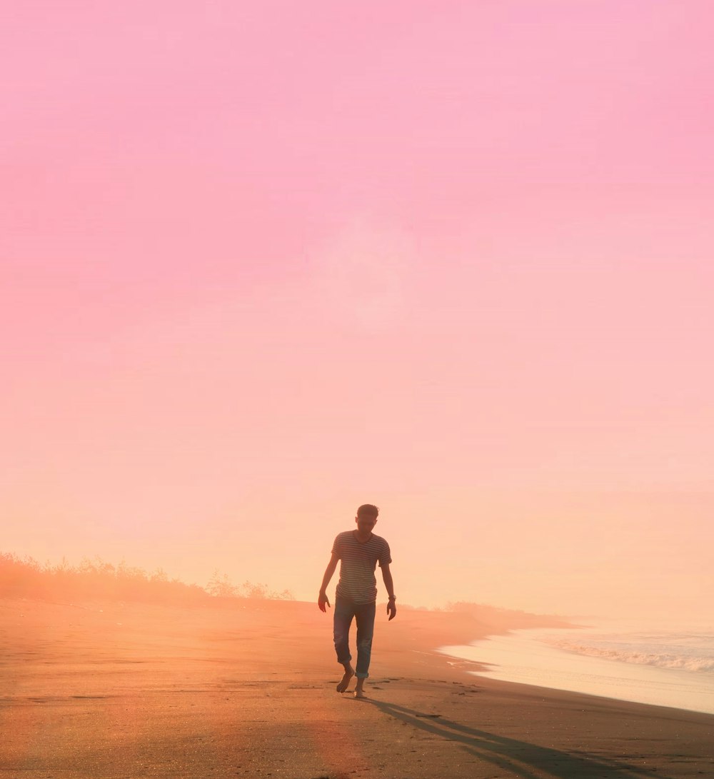 silhouette photo of man walking at