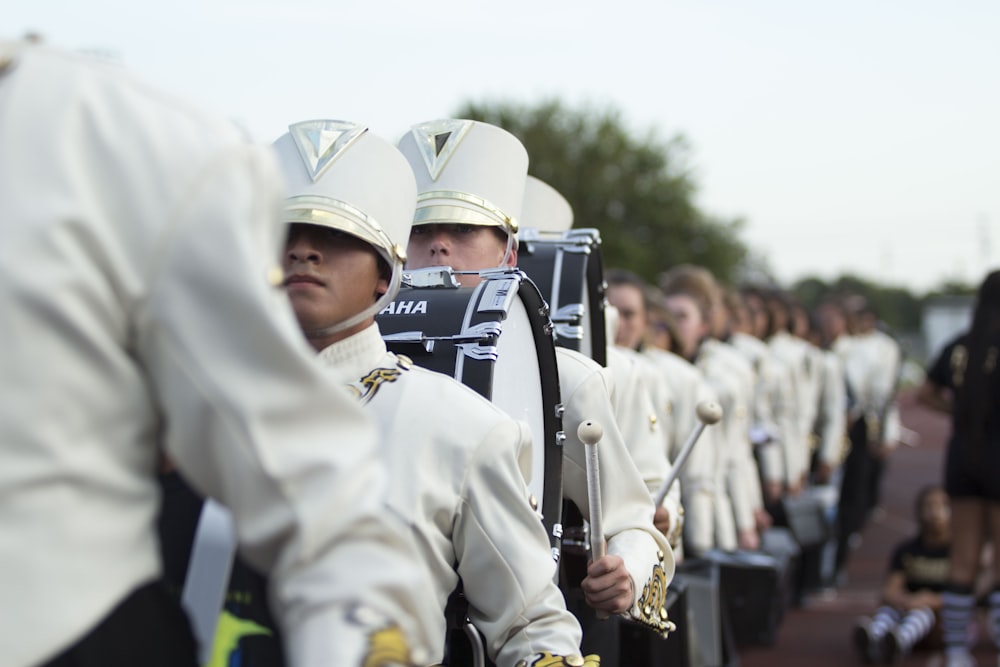 band in line during daytime