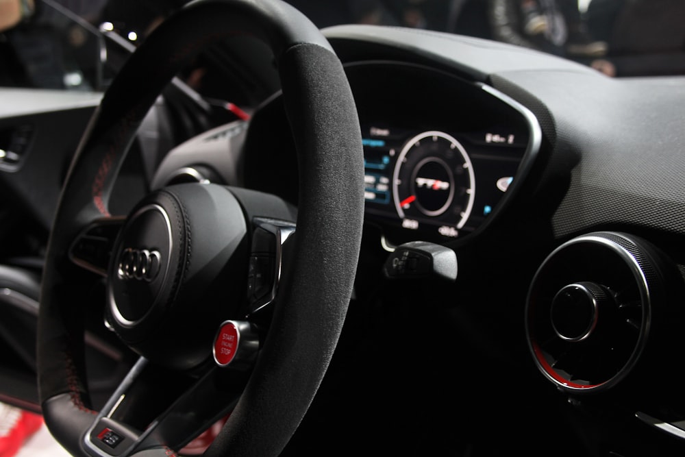 black Audi vehicle interior