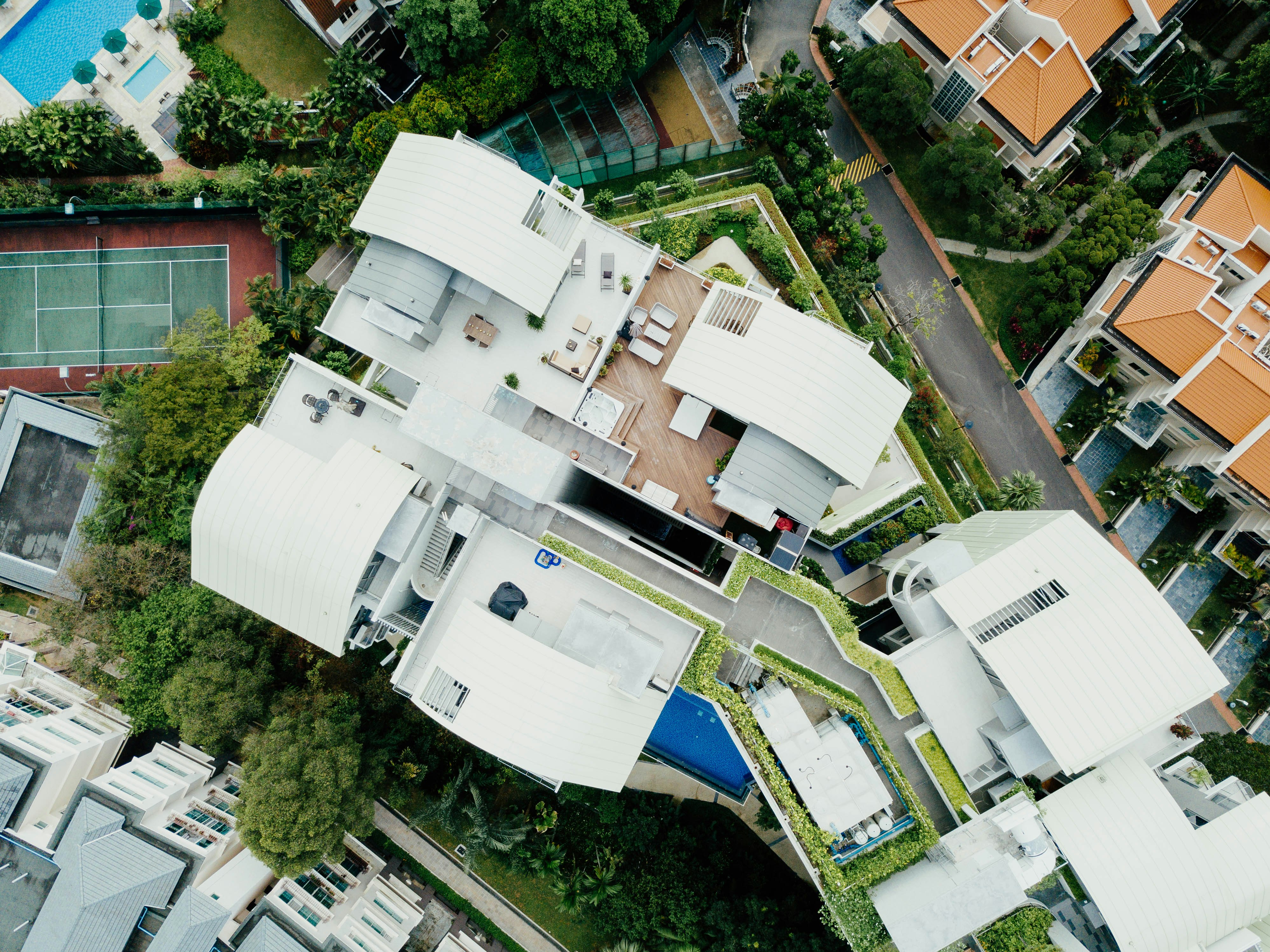 aerial photography of high-rise buildings