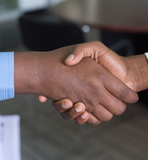 two person handshaking