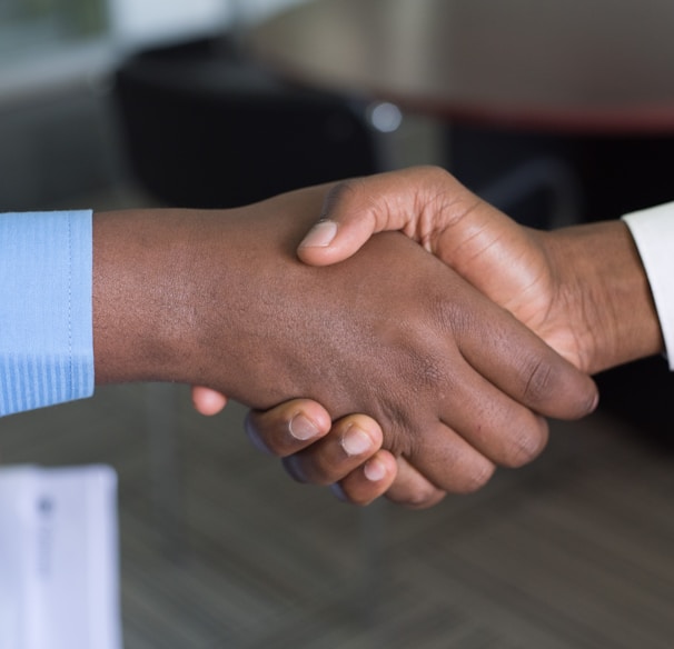 two person handshaking