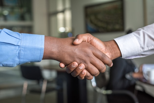 Travel agency handshake