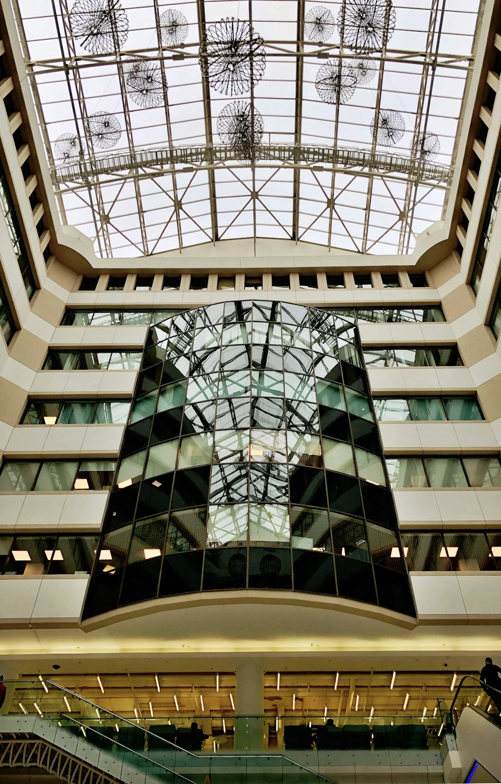 white and black glass building