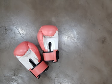 pair of pink boxing gloves
