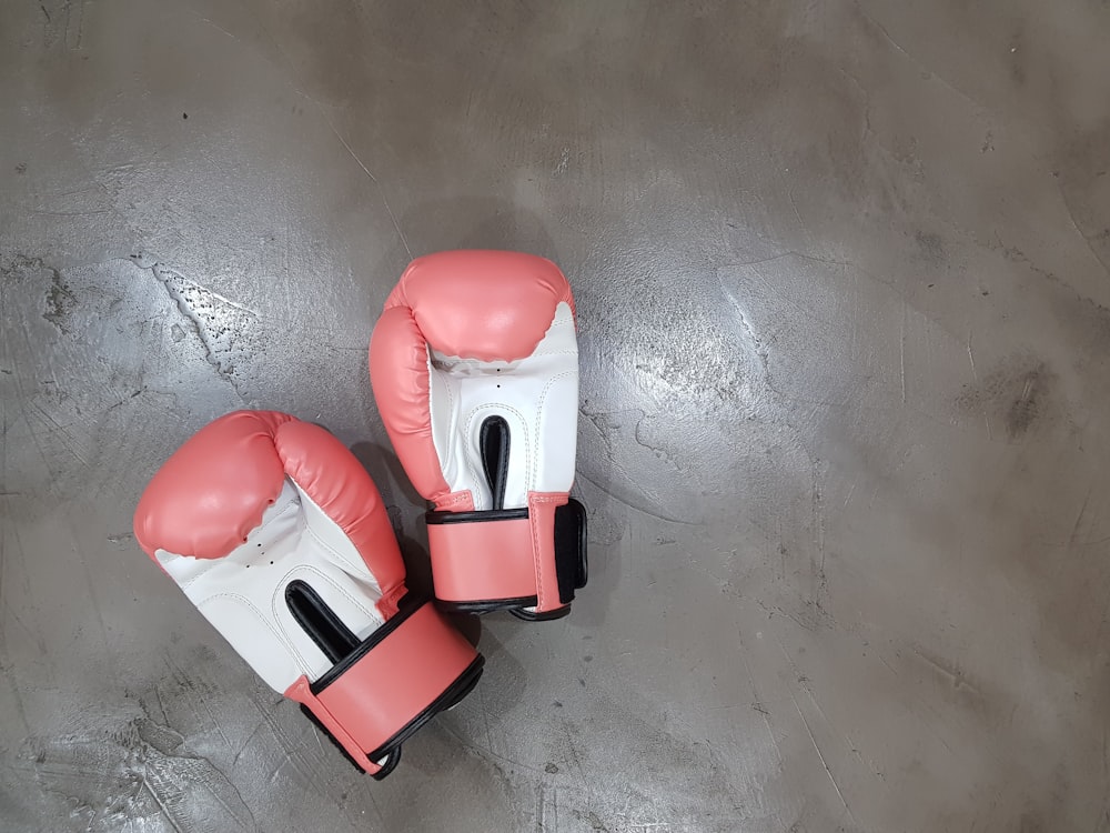 pair of pink boxing gloves