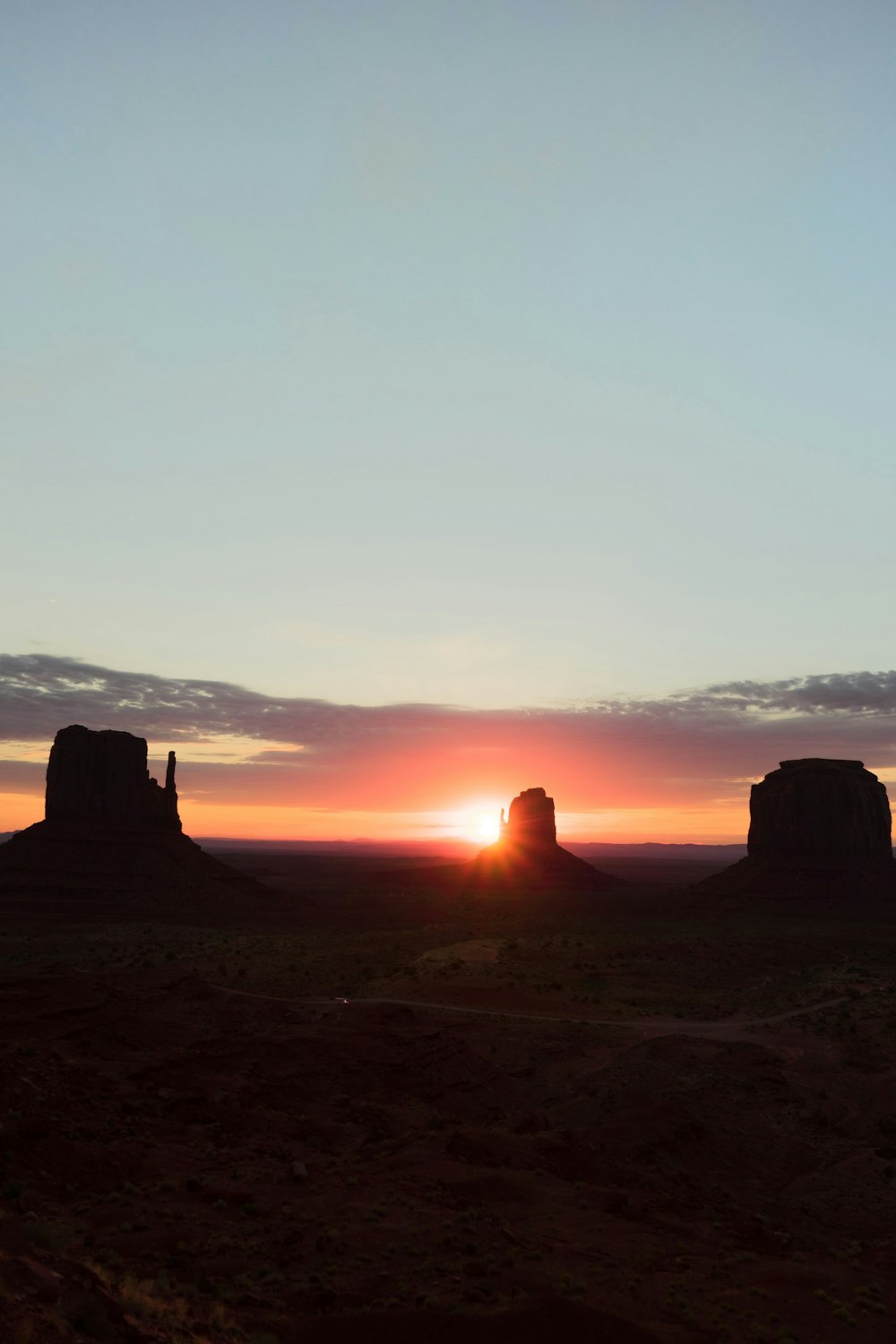 silhouette of rock formations