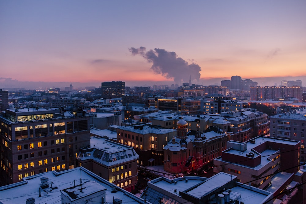 buildings during golden hour