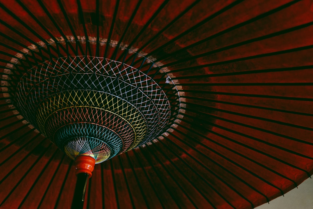 closeup photography of round multicolored ceiling