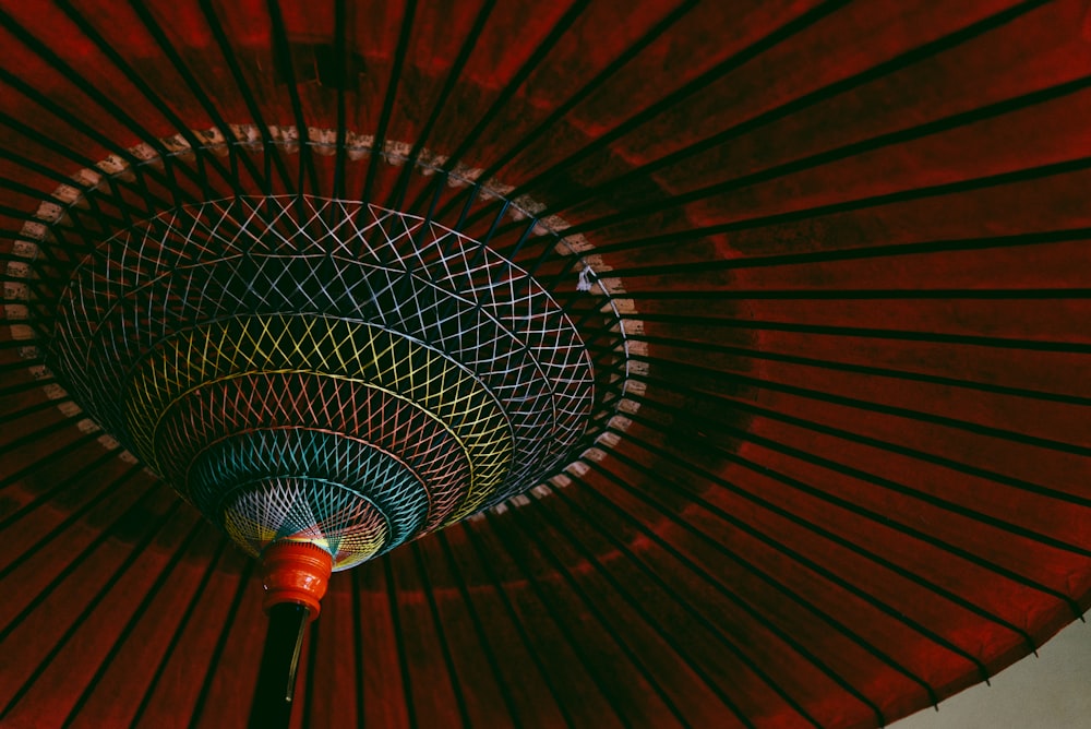closeup photography of round multicolored ceiling