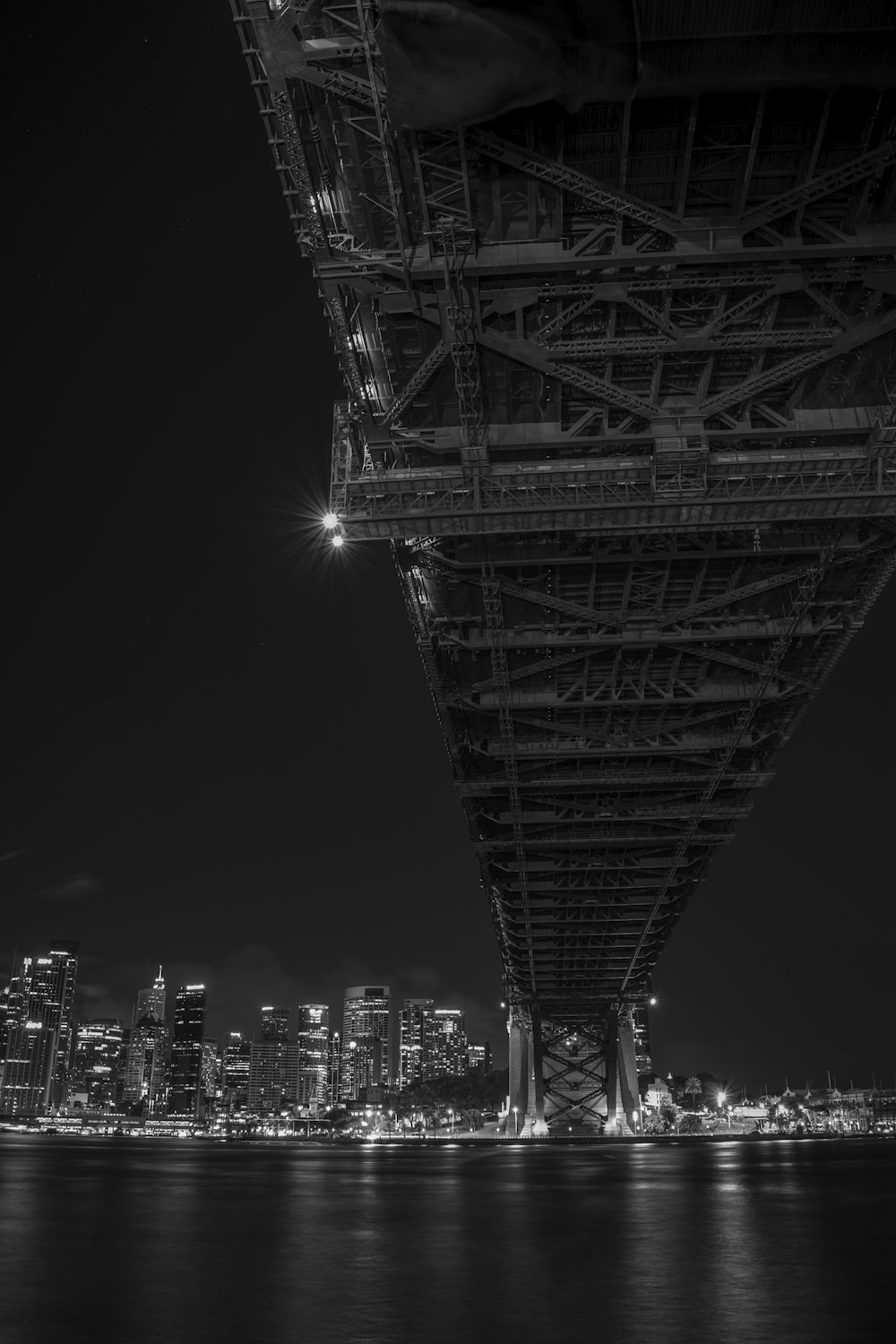 worm's eye view of full-suspension bridge