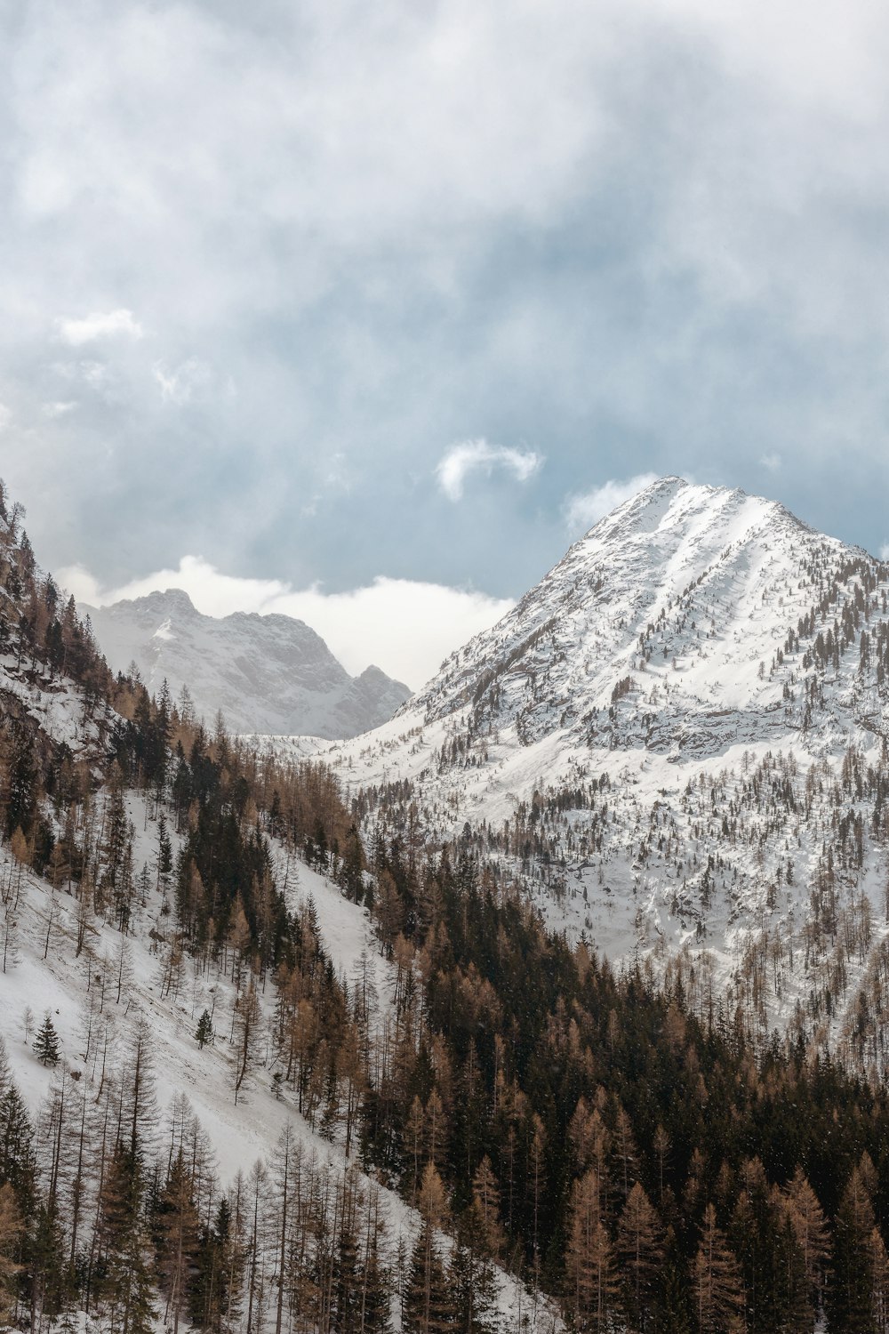 mountain covered in snow