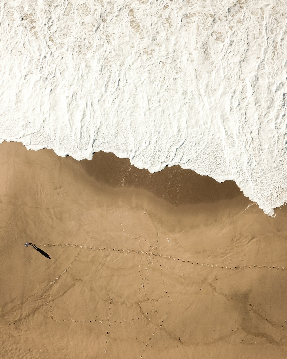 aerial view of person near beach