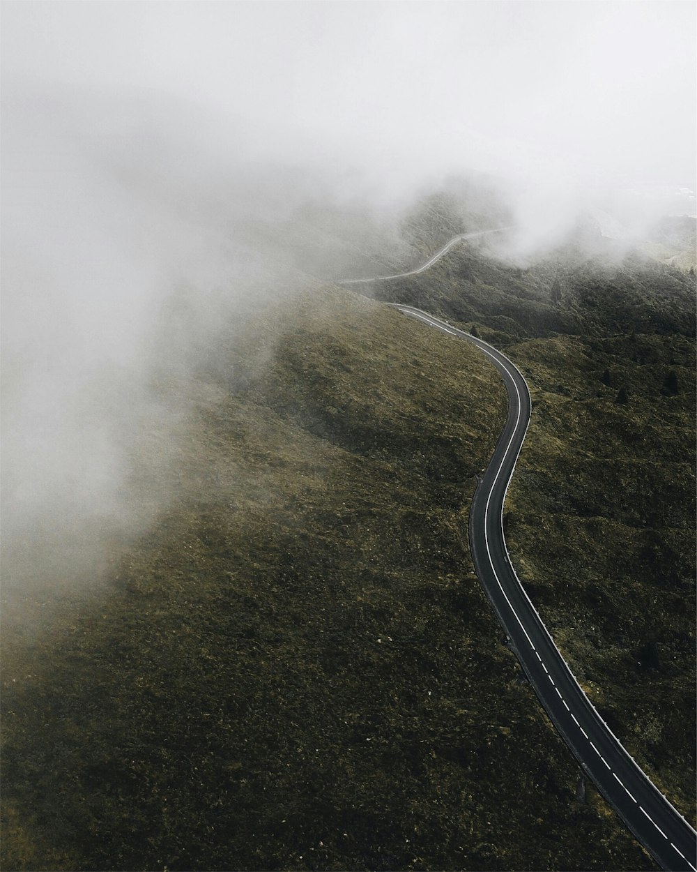 aerial view of road