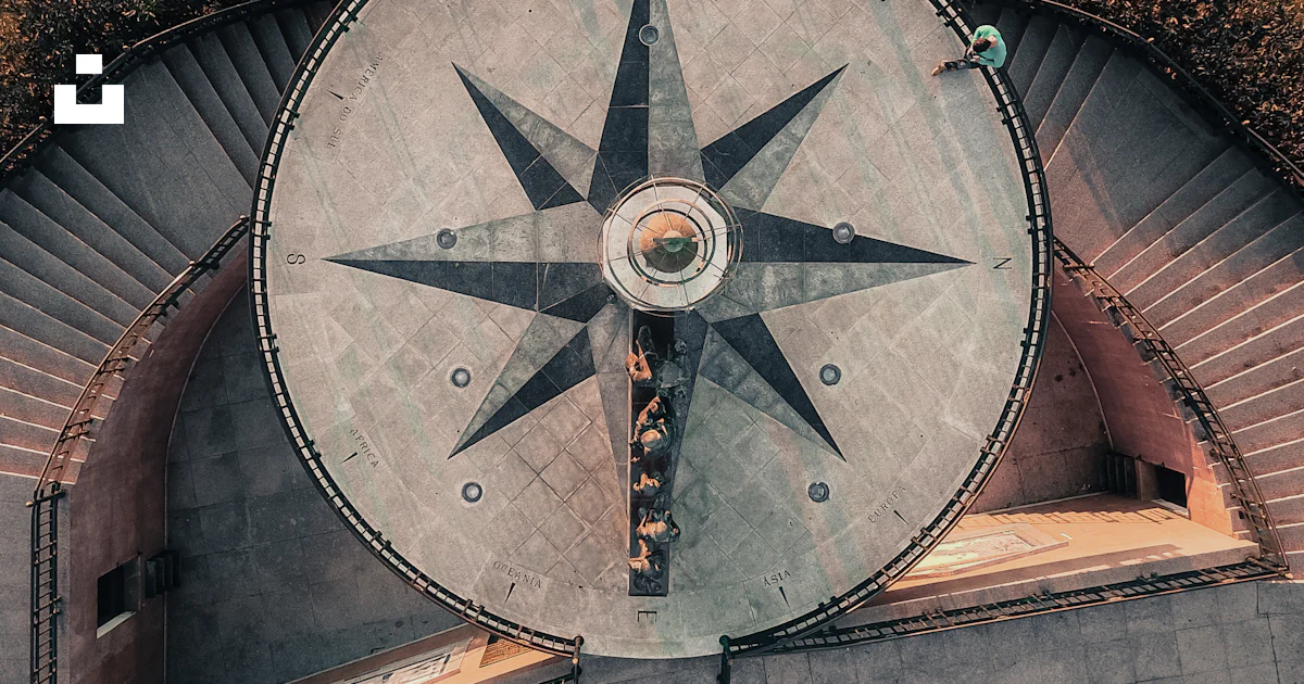 Compass Tower Aerial photography of compass-themed terrace photo – Free Building ...