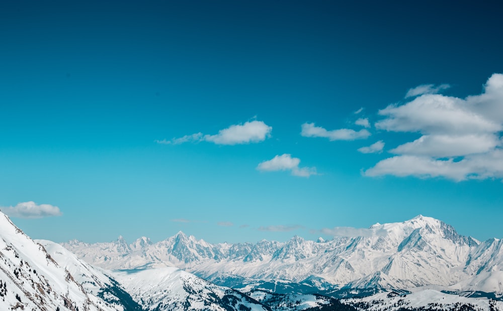 aerial view of snow covered mountains