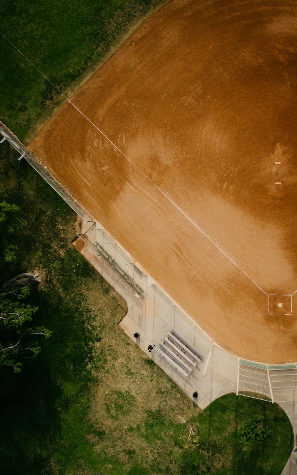 aerial view of white and brown concrete building